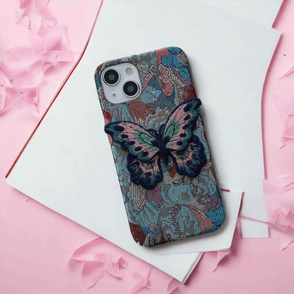 Cute Fabric Butterfly Phone Case for iPhone 15 Pro Max, 14, 13, 11, 12 - Touchy Style