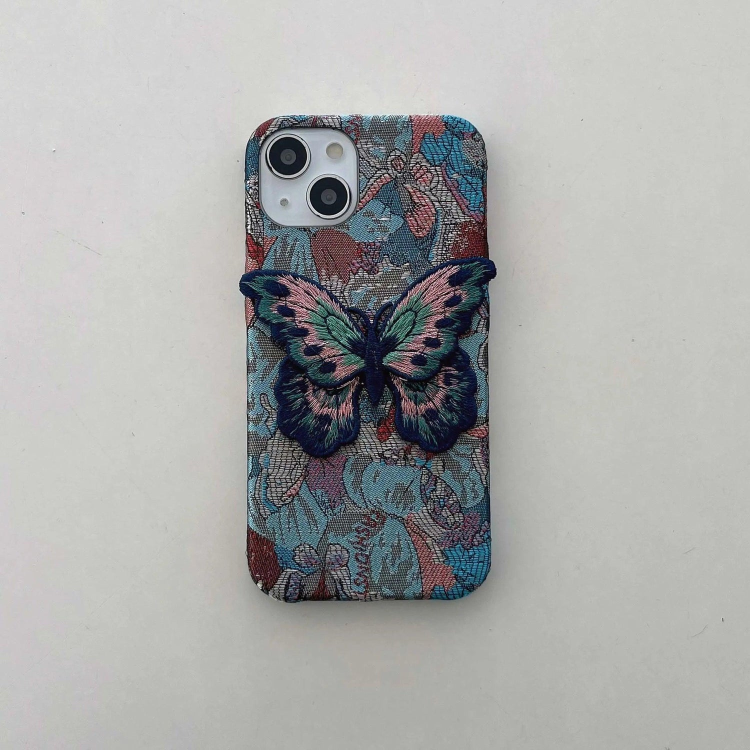 Cute Fabric Butterfly Phone Case for iPhone 15 Pro Max, 14, 13, 11, 12 - Touchy Style .