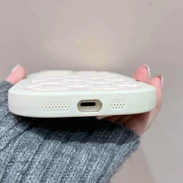 Cute Floral Embroidery Phone Case for iPhone 11, 12, 13, 14, 15, Pro Max, and Plus Models - Touchy Style