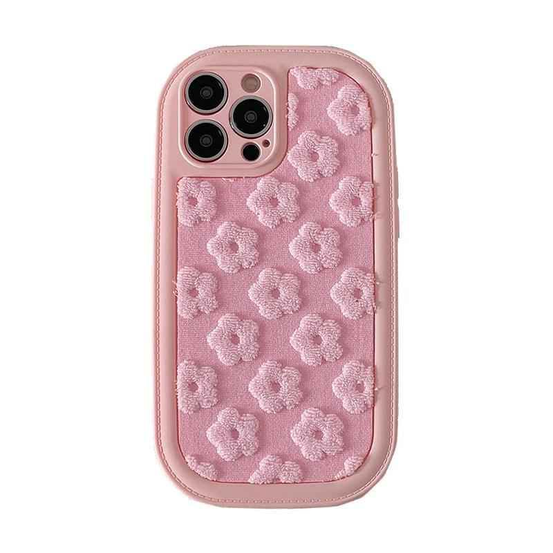 Cute Floral Embroidery Phone Case for iPhone 11, 12, 13, 14, 15, Pro Max, and Plus Models - Touchy Style