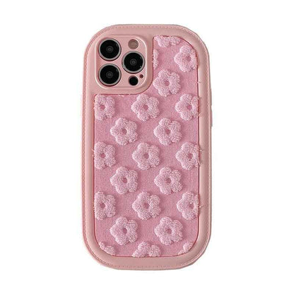 Cute Floral Embroidery Phone Case for iPhone 11, 12, 13, 14, 15, Pro Max, and Plus Models - Touchy Style
