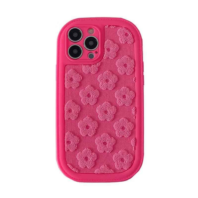 Cute Floral Embroidery Phone Case for iPhone 11, 12, 13, 14, 15, Pro Max, and Plus Models - Touchy Style
