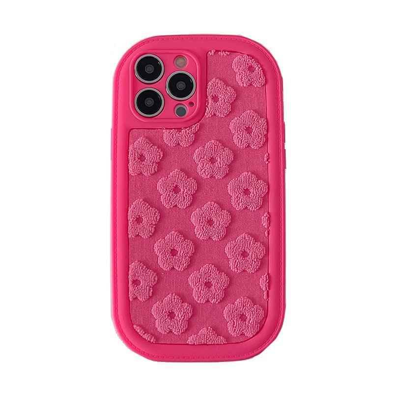 Cute Floral Embroidery Phone Case for iPhone 11, 12, 13, 14, 15, Pro Max, and Plus Models - Touchy Style .