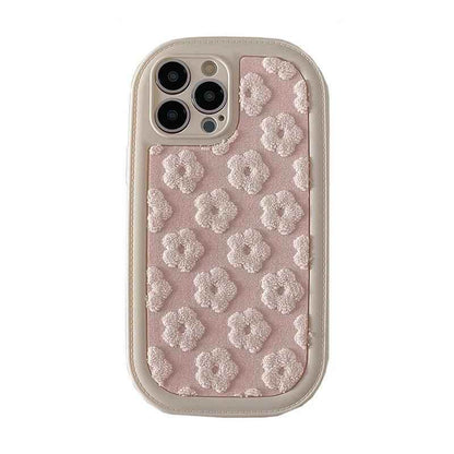 Cute Floral Embroidery Phone Case for iPhone 11, 12, 13, 14, 15, Pro Max, and Plus Models - Touchy Style