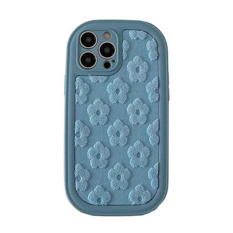 Cute Floral Embroidery Phone Case for iPhone 11, 12, 13, 14, 15, Pro Max, and Plus Models - Touchy Style