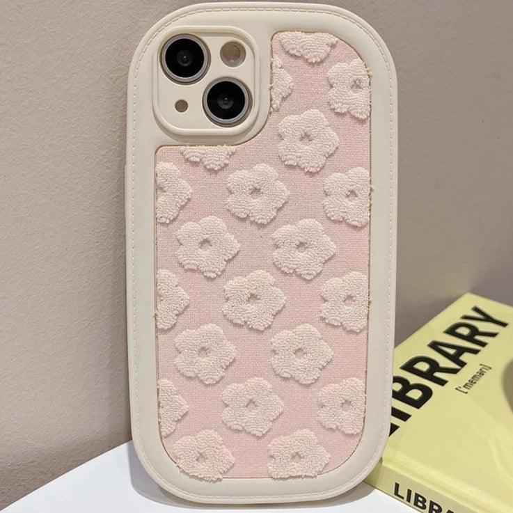 Cute Floral Embroidery Phone Case for iPhone 11, 12, 13, 14, 15, Pro Max, and Plus Models - Touchy Style