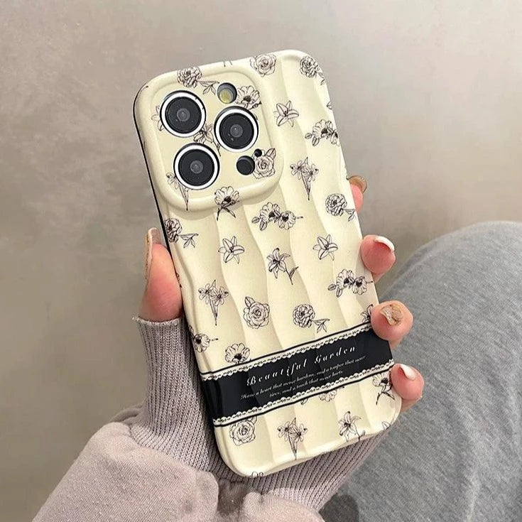 Cute Flowers Silicone Phone Case for iPhone 11-15 Pro Max Cover - Touchy Style .