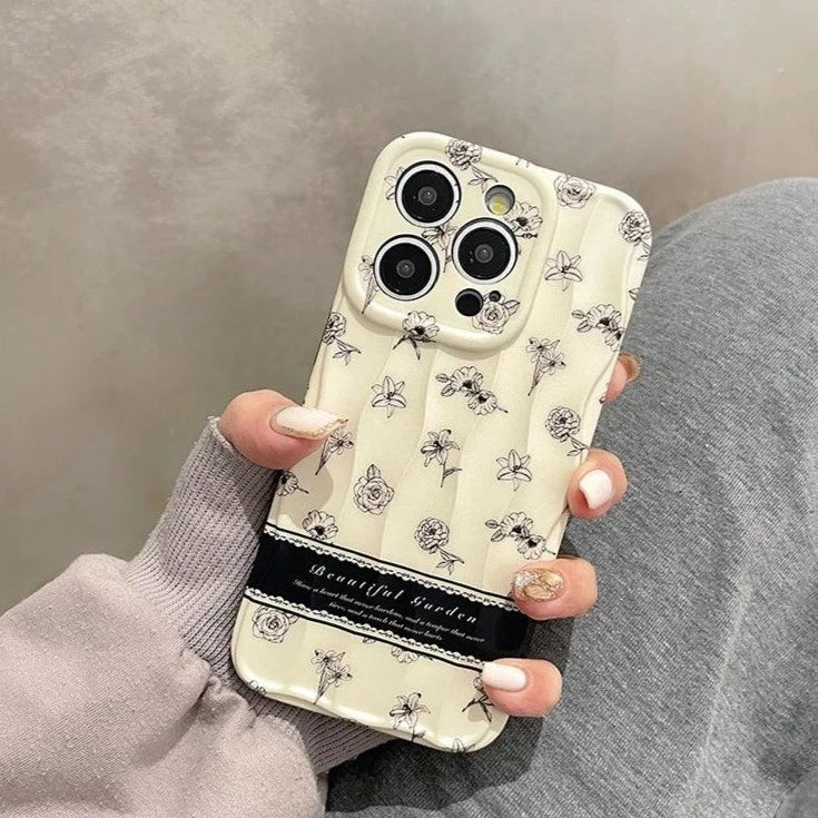 Cute Flowers Silicone Phone Case for iPhone 11-15 Pro Max Cover - Touchy Style .