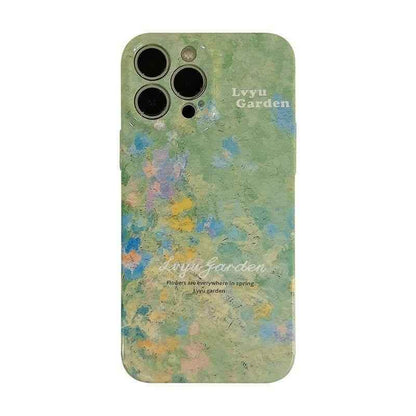 Cute Garden Flowers Oil Painting Phone Case for iPhone 14, 13, 12, 11 Pro Max, XR, XS, 7, 8, and 14 Plus - Touchy Style