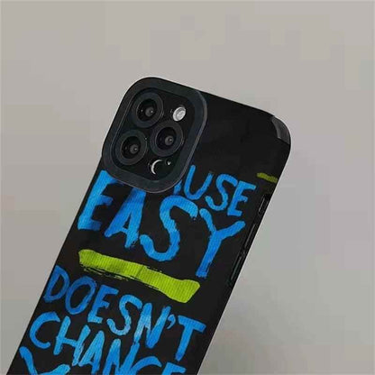 Cute Graffiti Blue Letter Phone Case for iPhone 11, 12, 13, 14 Pro Max, XR, Xs, 7, 8 Plus, SE, and 6 - Touchy Style .