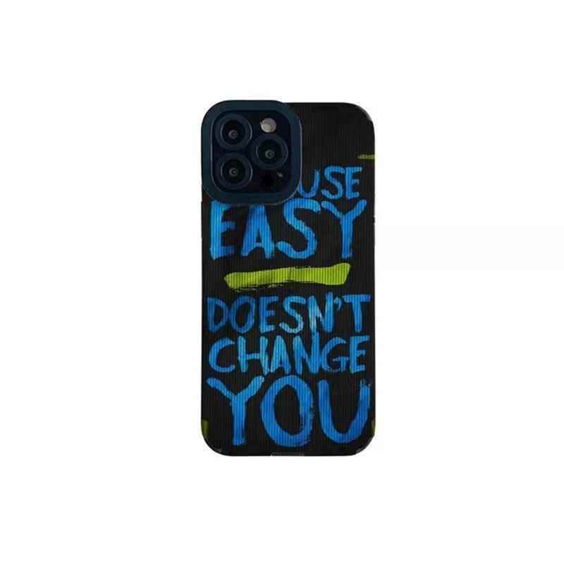 Cute Graffiti Blue Letter Phone Case for iPhone 11, 12, 13, 14 Pro Max, XR, Xs, 7, 8 Plus, SE, and 6 - Touchy Style .