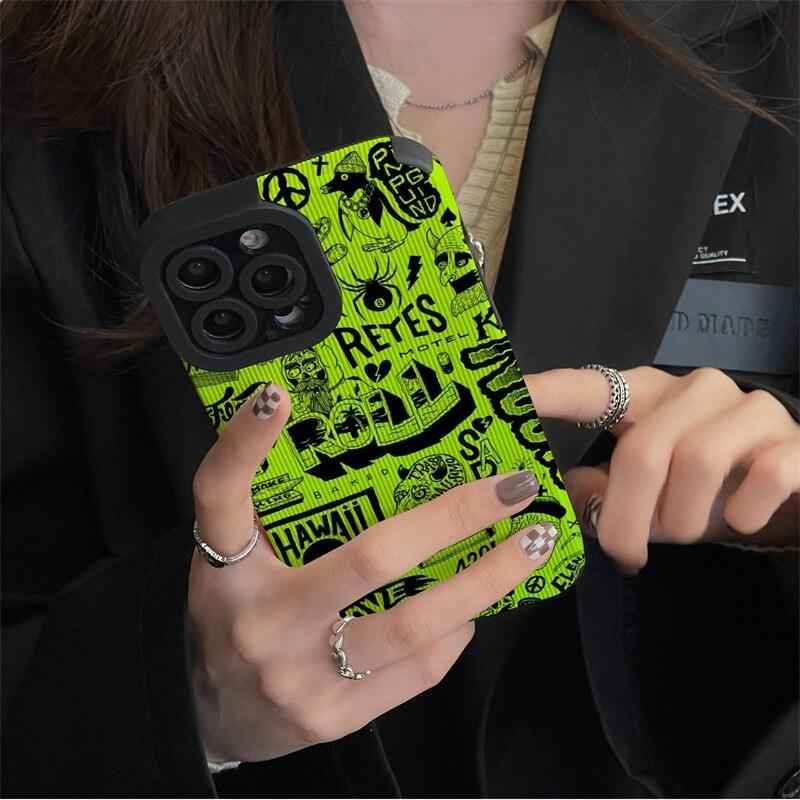Cute Graffiti Fashion Phone Case - Soft Cover for iPhone 14, 13, 12, 11 Pro Max, XR, X, XS Max, 6, 7, 8 Plus - Touchy Style
