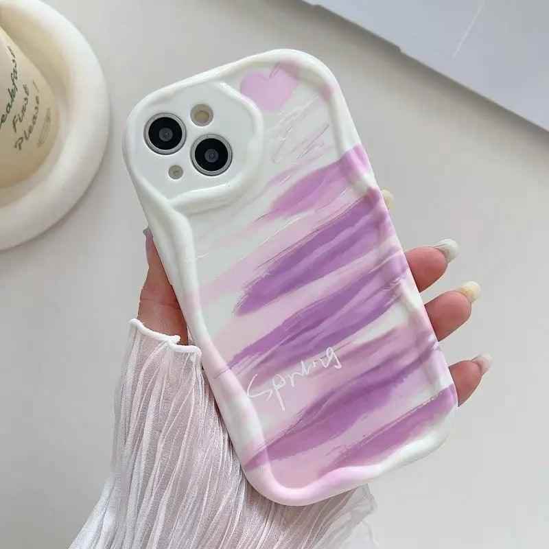 Cute Graffiti Soft Wave Phone Case for iPhone 11, 12, 13, 14, 15 Pro Max - Touchy Style .