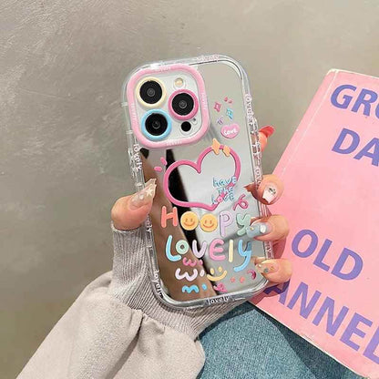 Cute Heart Mirror Phone Case for iPhone 11, 12, 13, 14, 15 Pro Max - Touchy Style