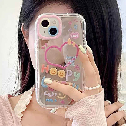 Cute Heart Mirror Phone Case for iPhone 11, 12, 13, 14, 15 Pro Max - Touchy Style