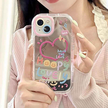 Cute Heart Mirror Phone Case for iPhone 11, 12, 13, 14, 15 Pro Max - Touchy Style