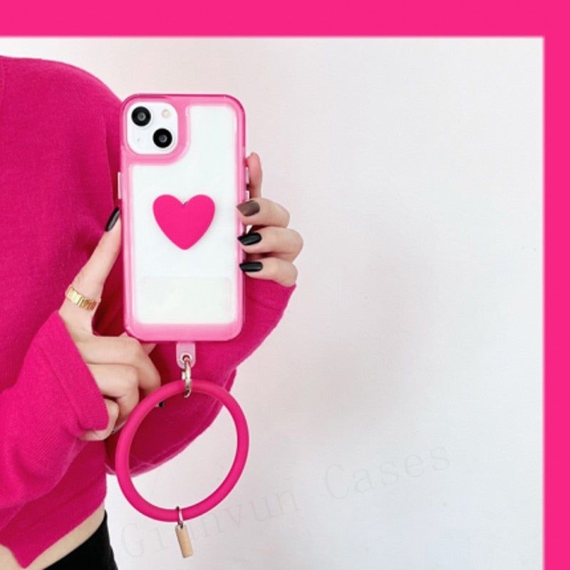 Cute Heart Splice Contrast Candy Color Phone Cases For iPhone 13 11 12 Pro X XR XS Max - Touchy Style .