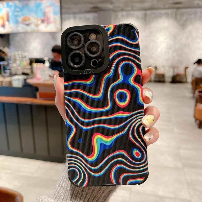 Cute Illusion Line Fashion Phone Case Cover for iPhone 7, 8 Plus, X, XR, XS Max, 11, 12, 13, 14 Pro Max, 14 Plus - Touchy Style .