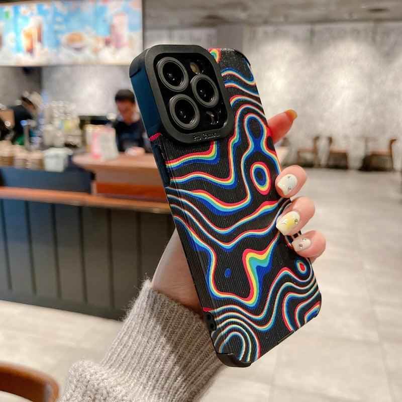 Cute Illusion Line Fashion Phone Case Cover for iPhone 7, 8 Plus, X, XR, XS Max, 11, 12, 13, 14 Pro Max, 14 Plus - Touchy Style