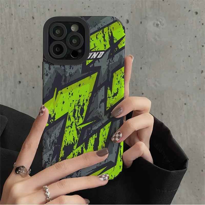 Cute Leather Graffiti Letter Phone Case for iPhone 14, 13, 12 Pro, 11, XS Max, X, XR, 8 Plus, 7, 6, and Mini - Touchy Style