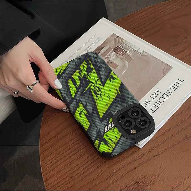 Cute Leather Graffiti Letter Phone Case for iPhone 14, 13, 12 Pro, 11, XS Max, X, XR, 8 Plus, 7, 6, and Mini - Touchy Style