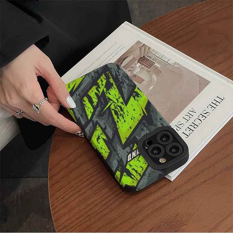 Cute Leather Graffiti Letter Phone Case for iPhone 14, 13, 12 Pro, 11, XS Max, X, XR, 8 Plus, 7, 6, and Mini - Touchy Style .