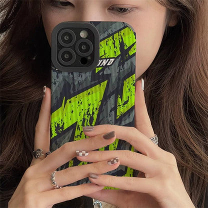 Cute Leather Graffiti Letter Phone Case for iPhone 14, 13, 12 Pro, 11, XS Max, X, XR, 8 Plus, 7, 6, and Mini - Touchy Style .