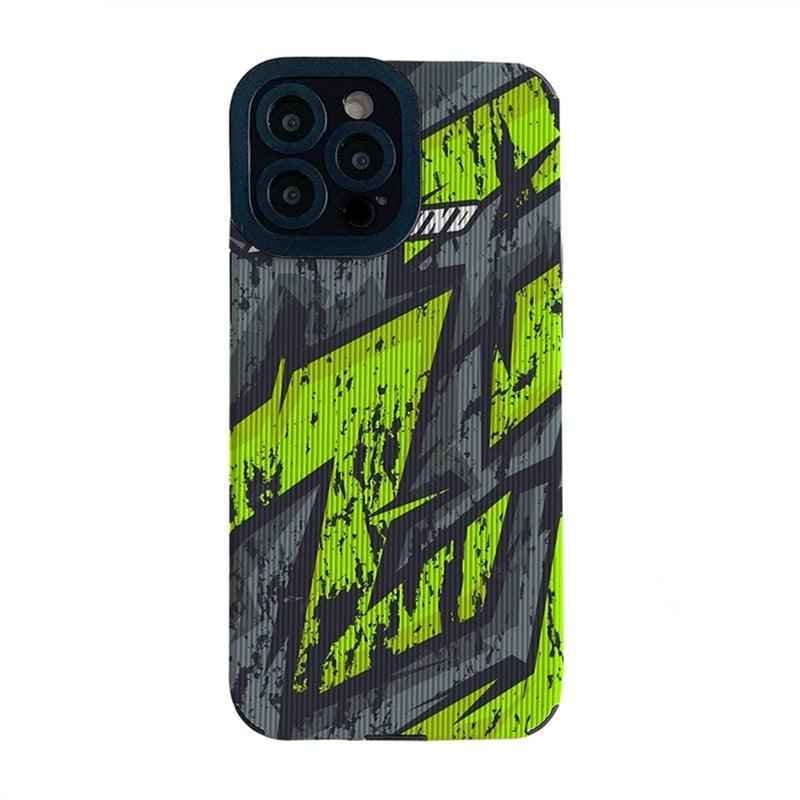 Cute Leather Graffiti Letter Phone Case for iPhone 14, 13, 12 Pro, 11, XS Max, X, XR, 8 Plus, 7, 6, and Mini - Touchy Style