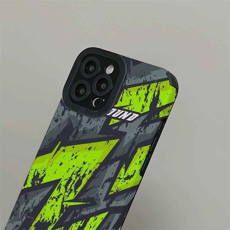 Cute Leather Graffiti Letter Phone Case for iPhone 14, 13, 12 Pro, 11, XS Max, X, XR, 8 Plus, 7, 6, and Mini - Touchy Style .