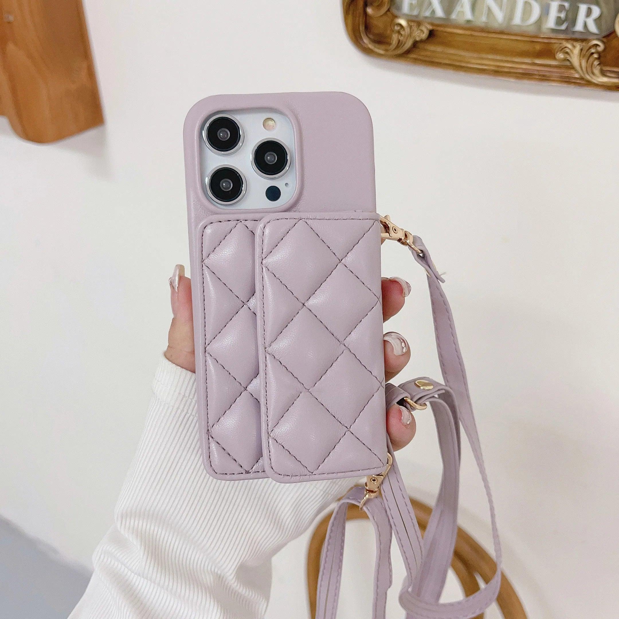 Cute Leather Wallet Card Crossbody Phone Case for iPhone 15, 14 Plus, 13,  12, and 11 Pro Max