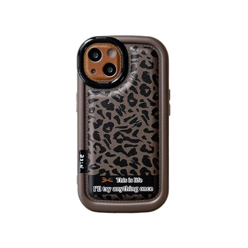 Cute Leopard Print Phone Case for iPhone 15 Pro Max, 14, 13, 12 - Touchy Style .
