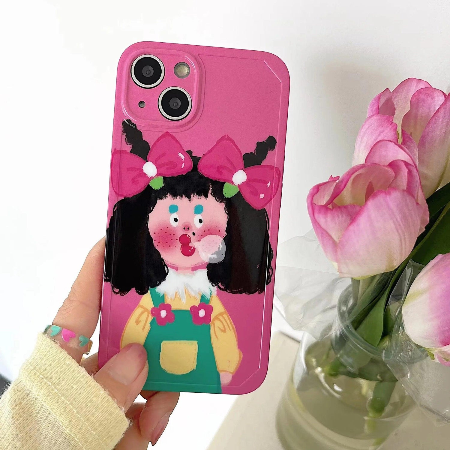 Cute Lovely Funny Girl Phone Case for iPhone 14, 13, 12, 11 Pro Max, 6, 7, 8 Plus, X, XR, XS Max - Touchy Style .