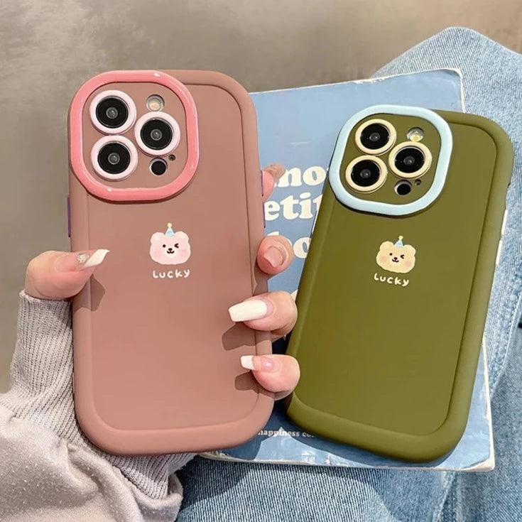 Cute Lucky Bear Candy Phone Case for iPhone 11, 12, 13, 14, 15 Pro Max - Touchy Style .