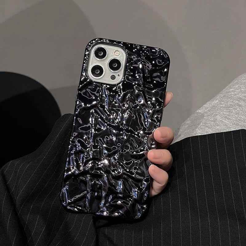 Cute Luxury Black Tin Pattern Phone Cases for iPhone 14, 13, 12 Pro Max, 11 Pro Max, X, XS Max, XR, 8 Plus, and 7 Plus - Touchy Style .