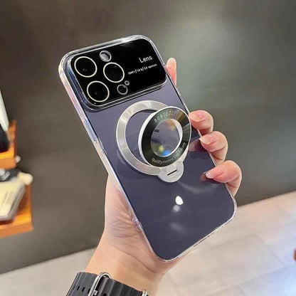 Cute Magnetic Transparent Stand Phone Case for iPhone 15, 12, 13, 14 Pro Max - Touchy Style