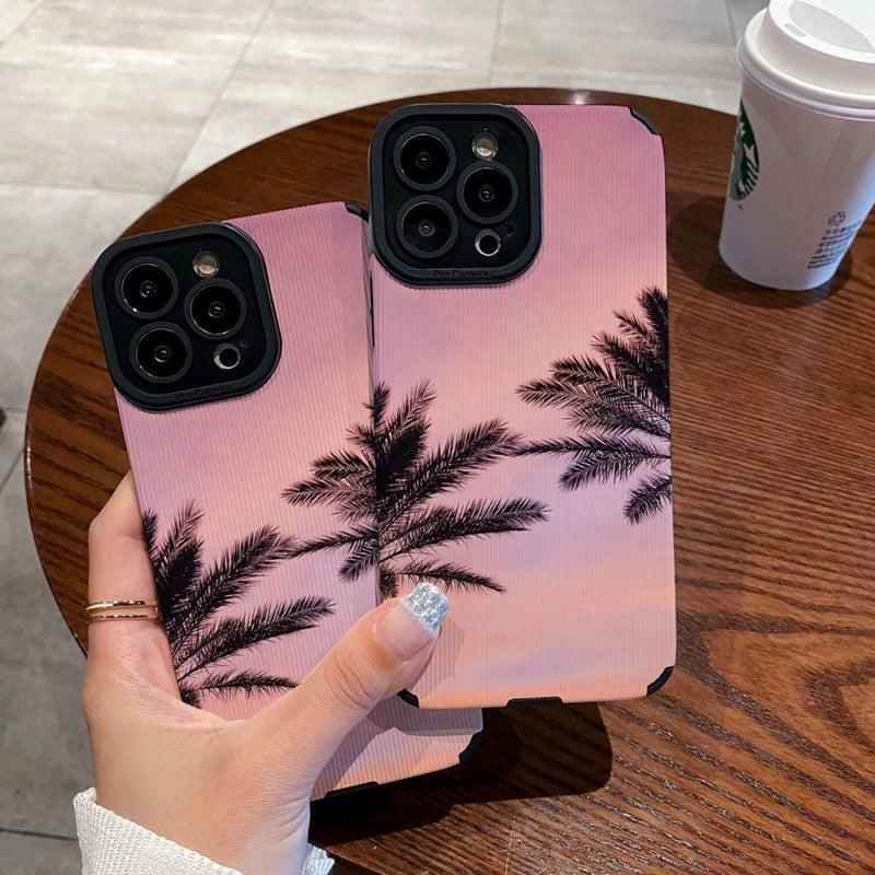 Cute Palm Tree Design Phone Case for iPhone 11, 12, 13, 14, Pro Max, X, XR, XS Max, 7, 8 Plus, and 14 Plus - Touchy Style
