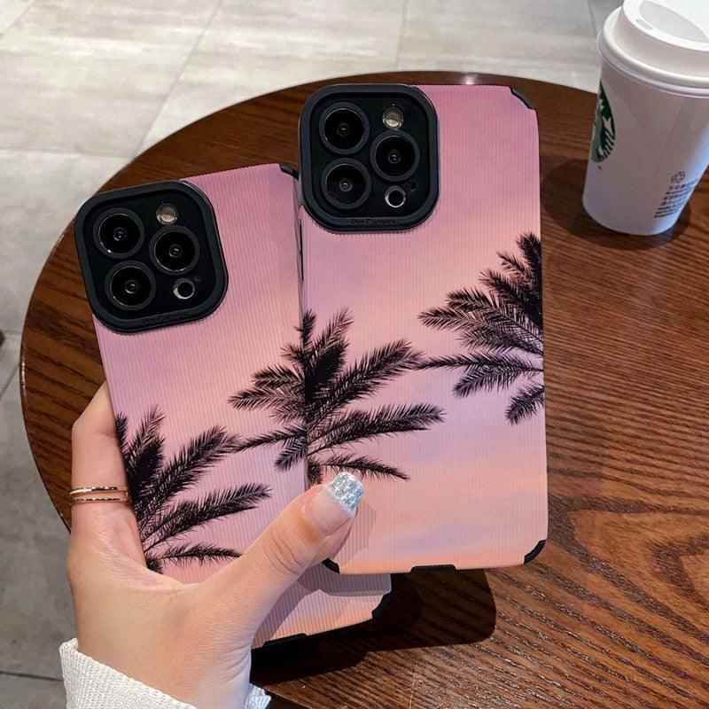 Cute Palm Tree Design Phone Case for iPhone 11, 12, 13, 14, Pro Max, X, XR, XS Max, 7, 8 Plus, and 14 Plus - Touchy Style .