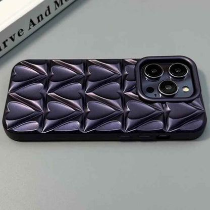 Cute Phone Case CCPC For iPhone 15, 14, 13, and 12 Pro Max - 3D Peach Heart - Soft TPU - Touchy Style