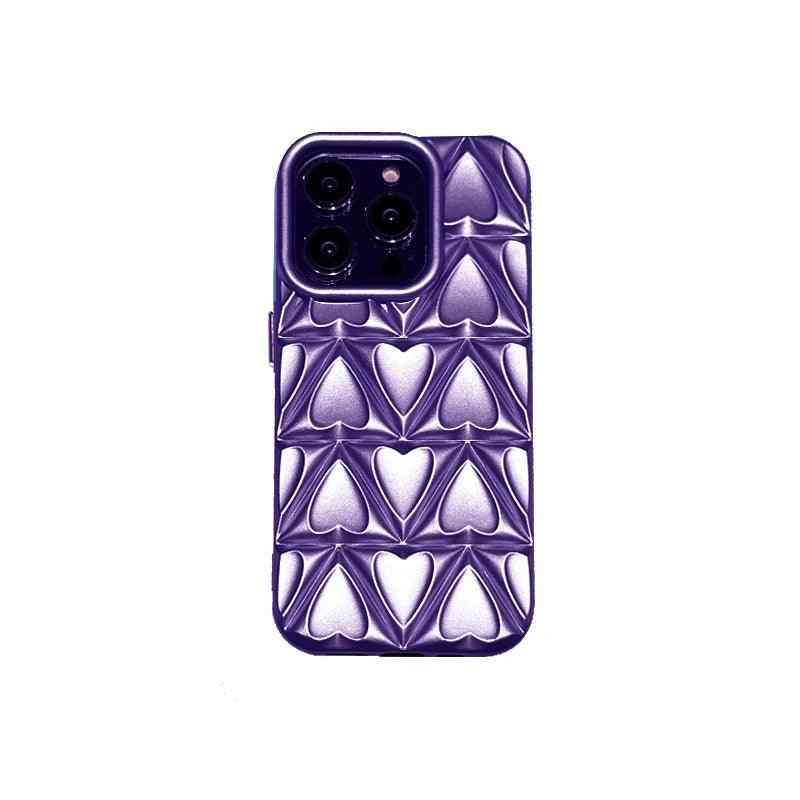 Cute Phone Case CCPC For iPhone 15, 14, 13, and 12 Pro Max - 3D Peach Heart - Soft TPU - Touchy Style