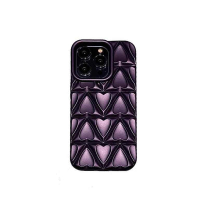 Cute Phone Case CCPC For iPhone 15, 14, 13, and 12 Pro Max - 3D Peach Heart - Soft TPU - Touchy Style
