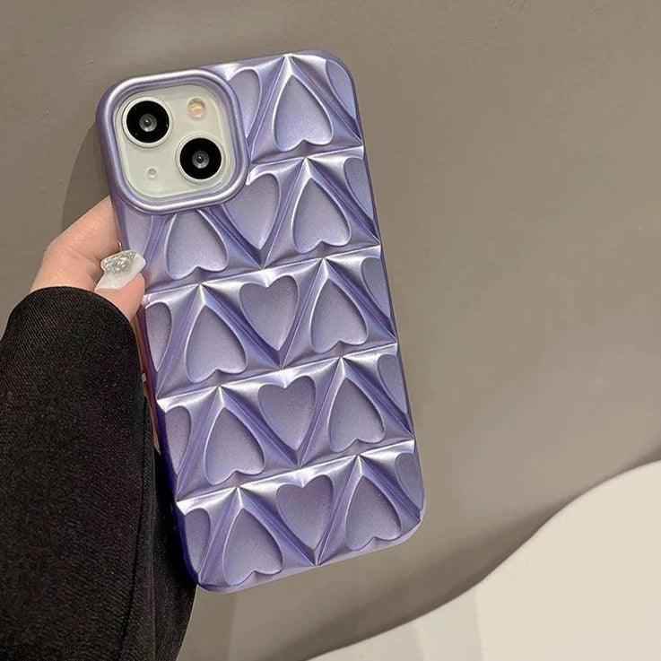 Cute Phone Case CCPC For iPhone 15, 14, 13, and 12 Pro Max - 3D Peach Heart - Soft TPU - Touchy Style