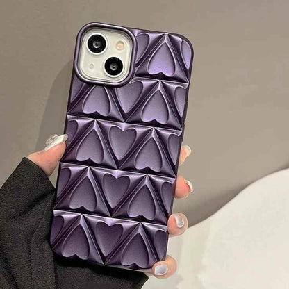 Cute Phone Case CCPC For iPhone 15, 14, 13, and 12 Pro Max - 3D Peach Heart - Soft TPU - Touchy Style