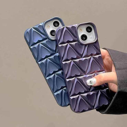 Cute Phone Case CCPC For iPhone 15, 14, 13, and 12 Pro Max - 3D Peach Heart - Soft TPU - Touchy Style