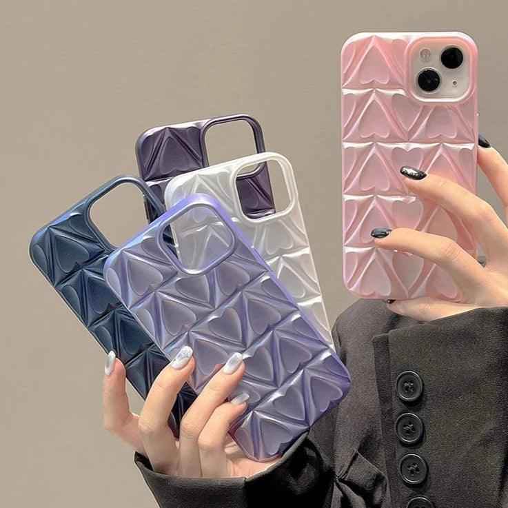 Cute Phone Case CCPC For iPhone 15, 14, 13, and 12 Pro Max - 3D Peach Heart - Soft TPU - Touchy Style