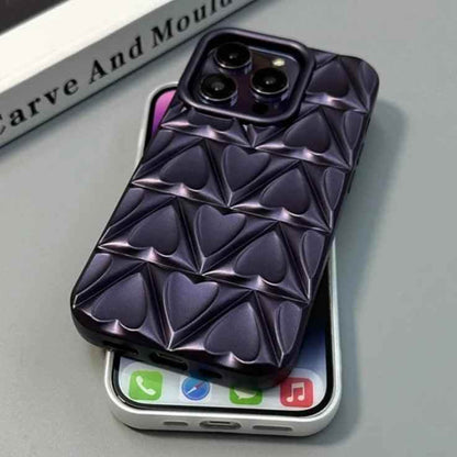 Cute Phone Case CCPC For iPhone 15, 14, 13, and 12 Pro Max - 3D Peach Heart - Soft TPU - Touchy Style