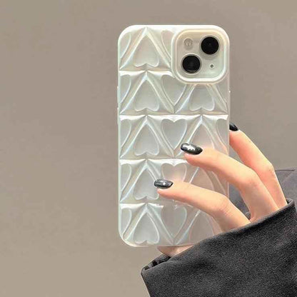 Cute Phone Case CCPC For iPhone 15, 14, 13, and 12 Pro Max - 3D Peach Heart - Soft TPU - Touchy Style