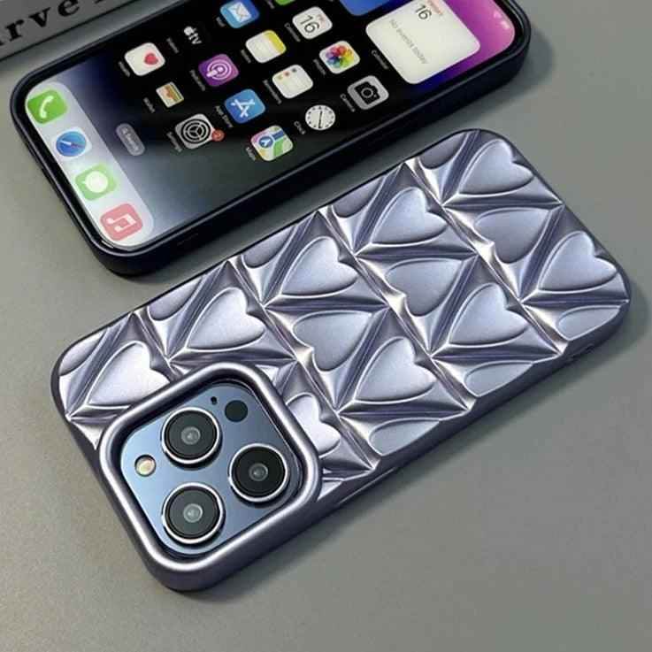 Cute Phone Case CCPC For iPhone 15, 14, 13, and 12 Pro Max - 3D Peach Heart - Soft TPU - Touchy Style