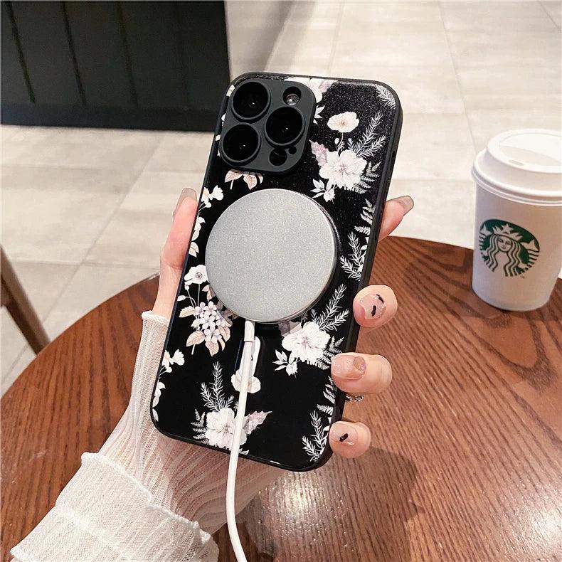 Cute Phone Case for iPhone 15, 11, 12, 13, 14, Pro Max, and 14 Plus with Printing of Magnetism Blossoms - Touchy Style .