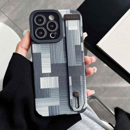 Cute Phone Case For iPhone 15, 14, 11, 12, 13 Pro Max, X and more - Gray Geometric Pattern - Touchy Style .