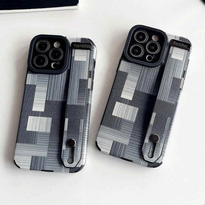 Cute Phone Case For iPhone 15, 14, 11, 12, 13 Pro Max, X and more - Gray Geometric Pattern - Touchy Style